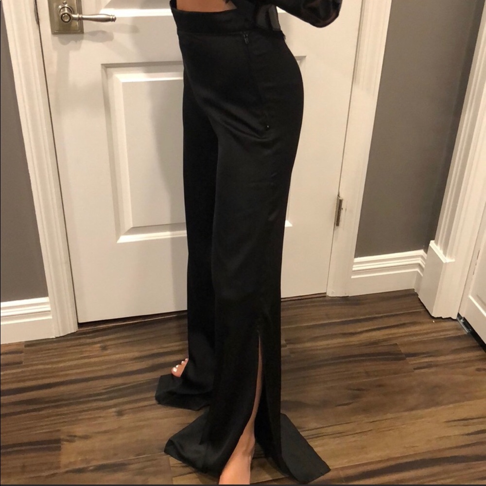 Silk slit pants